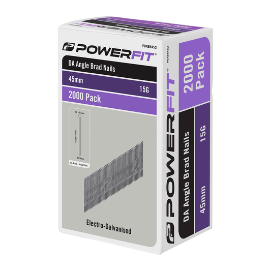 Powerfit DA Angled Brad Nails - 45mm - 2000 Pack