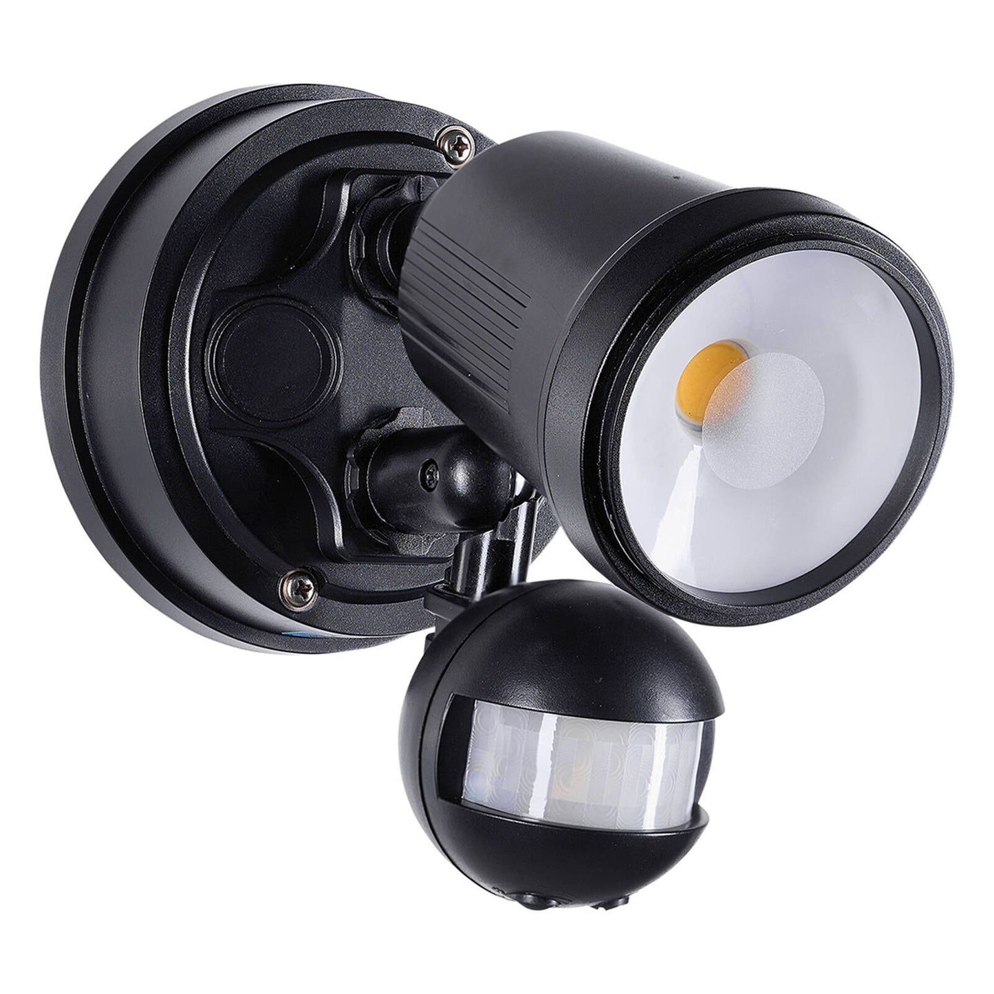Brilliant Black Raptor III Single LED Sensor Light - 800 Lumens