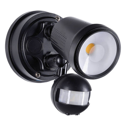 Brilliant Black Raptor III Single LED Sensor Light - 800 Lumens