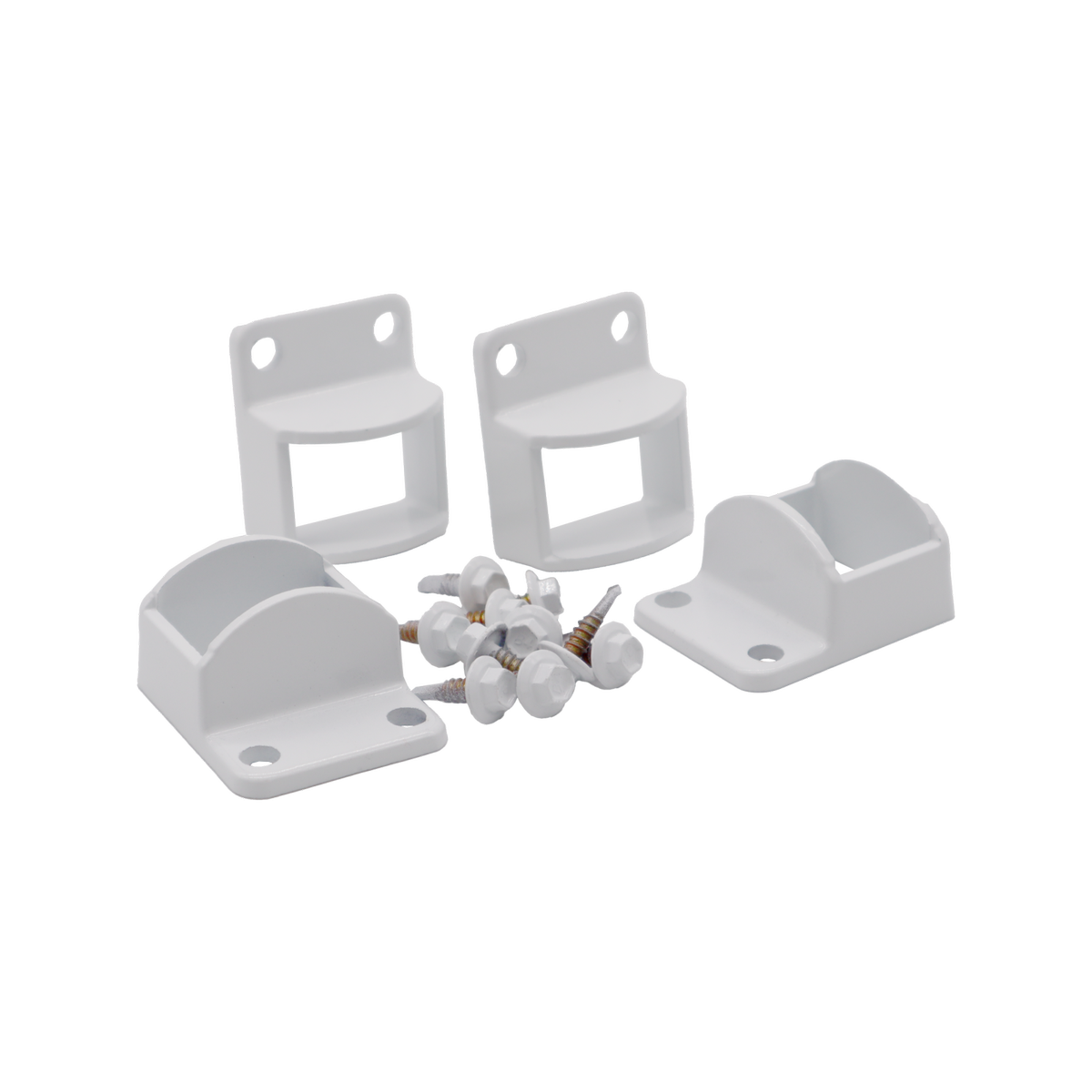 Protectoral Aluminium Pool & Garden Fence Brackets 4 Pack - 38x25mm - Pearl White - Rust-Resistant