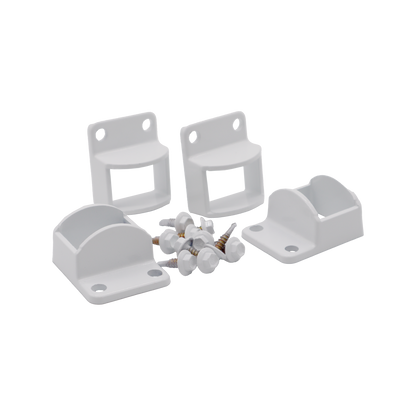 Protectoral Aluminium Pool & Garden Fence Brackets - 38 x 25mm - 4 Pack - Pearl White
