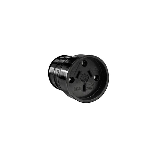 HPM Rewirable Rubber Socket - 10A - Black