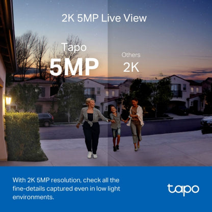 TP-Link Tapo 5MP Smart Battery Video Doorbell - 2K