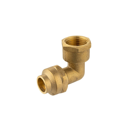 Brasshards Brass Female Flared Compression Elbow 15fl x 15fi - Lead Free - 90° Jointing