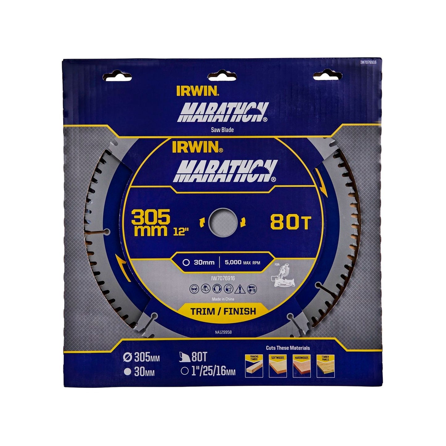 Irwin Marathon Circular Saw Blade - 305mm - 80T