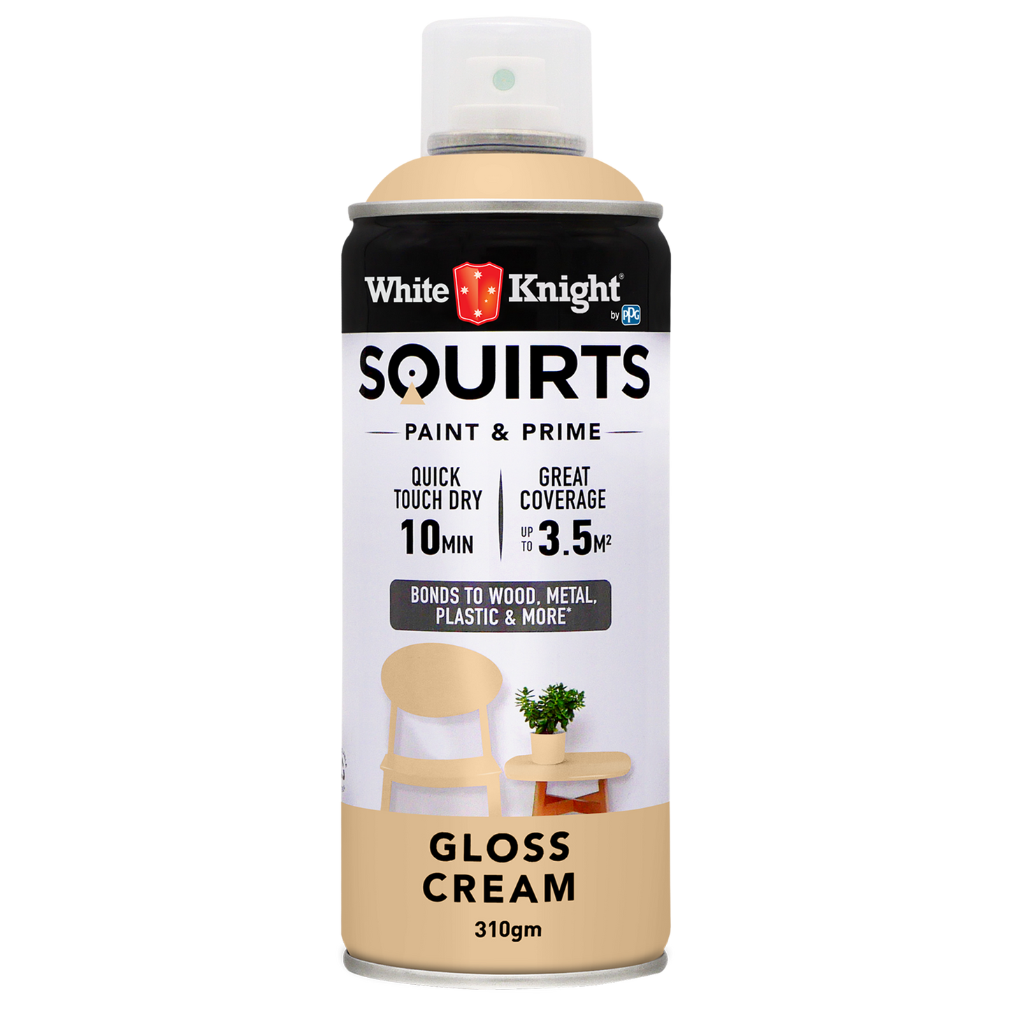 White Knight Squirts Cream Gloss Spray Paint - 310g