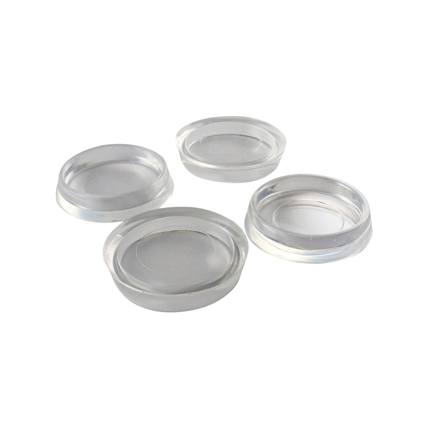 Surface Gard Clear Plastic Round Castor Cup - 37mm - 4 Pack