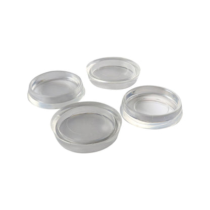 Surface Gard Clear Plastic Round Castor Cup - 37mm - 4 Pack