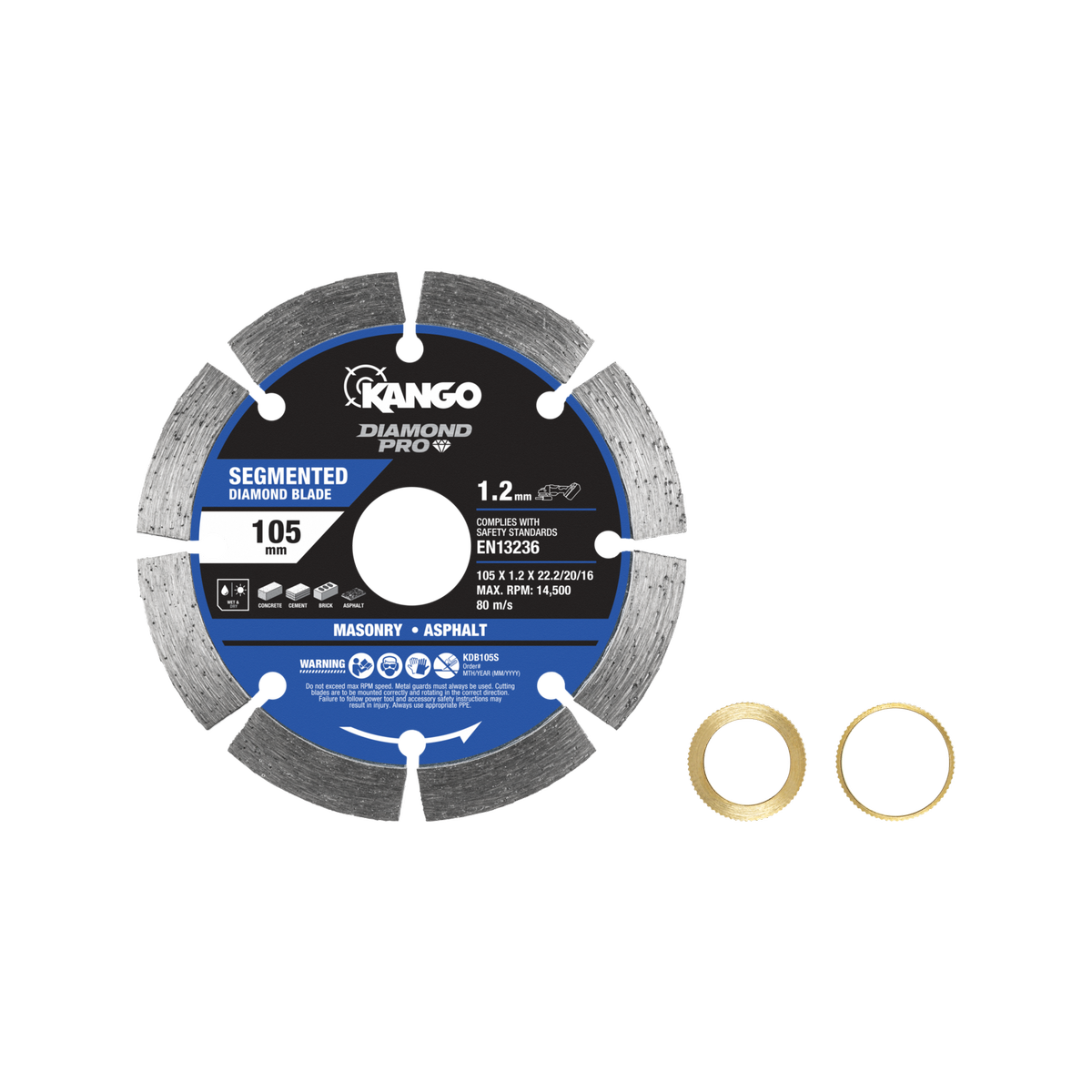 Kango Diamond Saw Blade - 105mm - Segmented - Dry Cutting