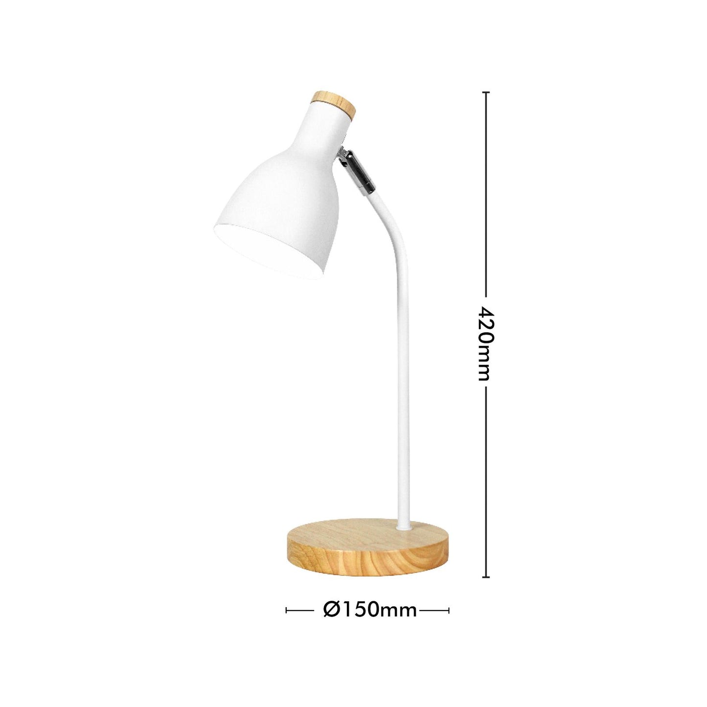 Verve Design White Lexi Desk Lamp - 150 x 420mm