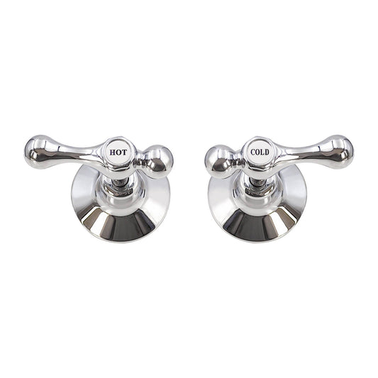 Shaw Mason Chrome 1/4 Turn Lever Wall Top Assembly - Pair - 77 x 65 x 117mm