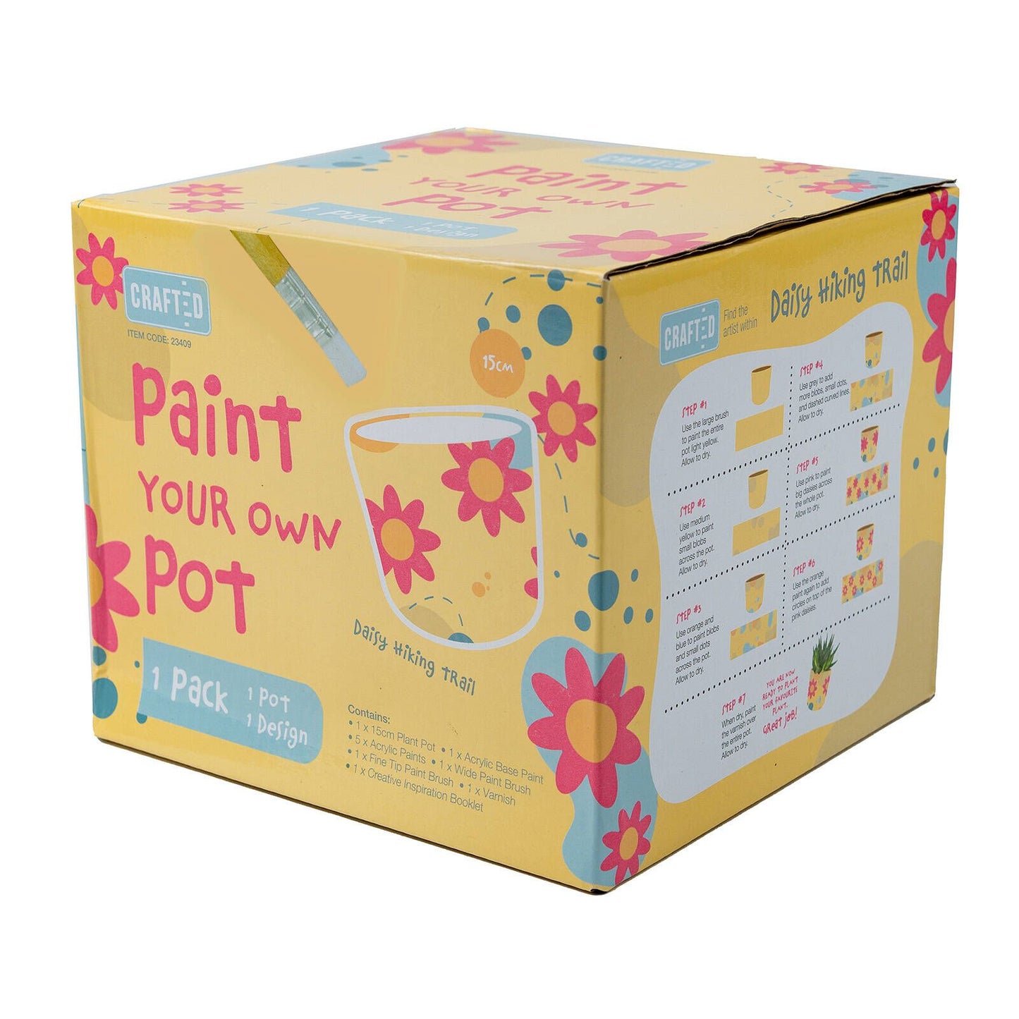 Crafted Paint Your Own Pot Daisy Hiking Trail - 2 Pots