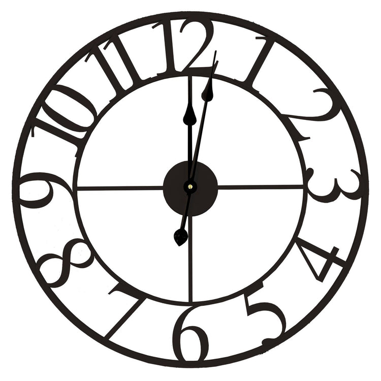Tempus 60cm Black Metal Wall Clock