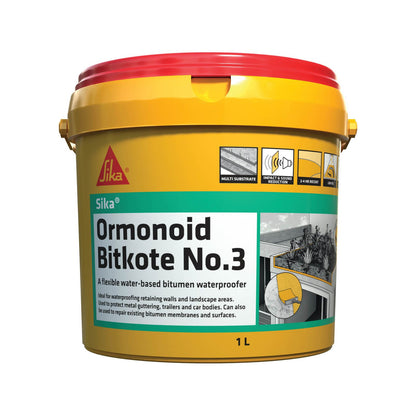 Sika Ormonoid Bitkote No 3 Waterproof Compound - 1L