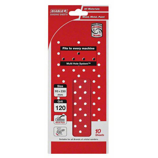Diablo Hook Loop Sanding Sheet 93x230mm 120g Aluminium Oxide 10 Pack