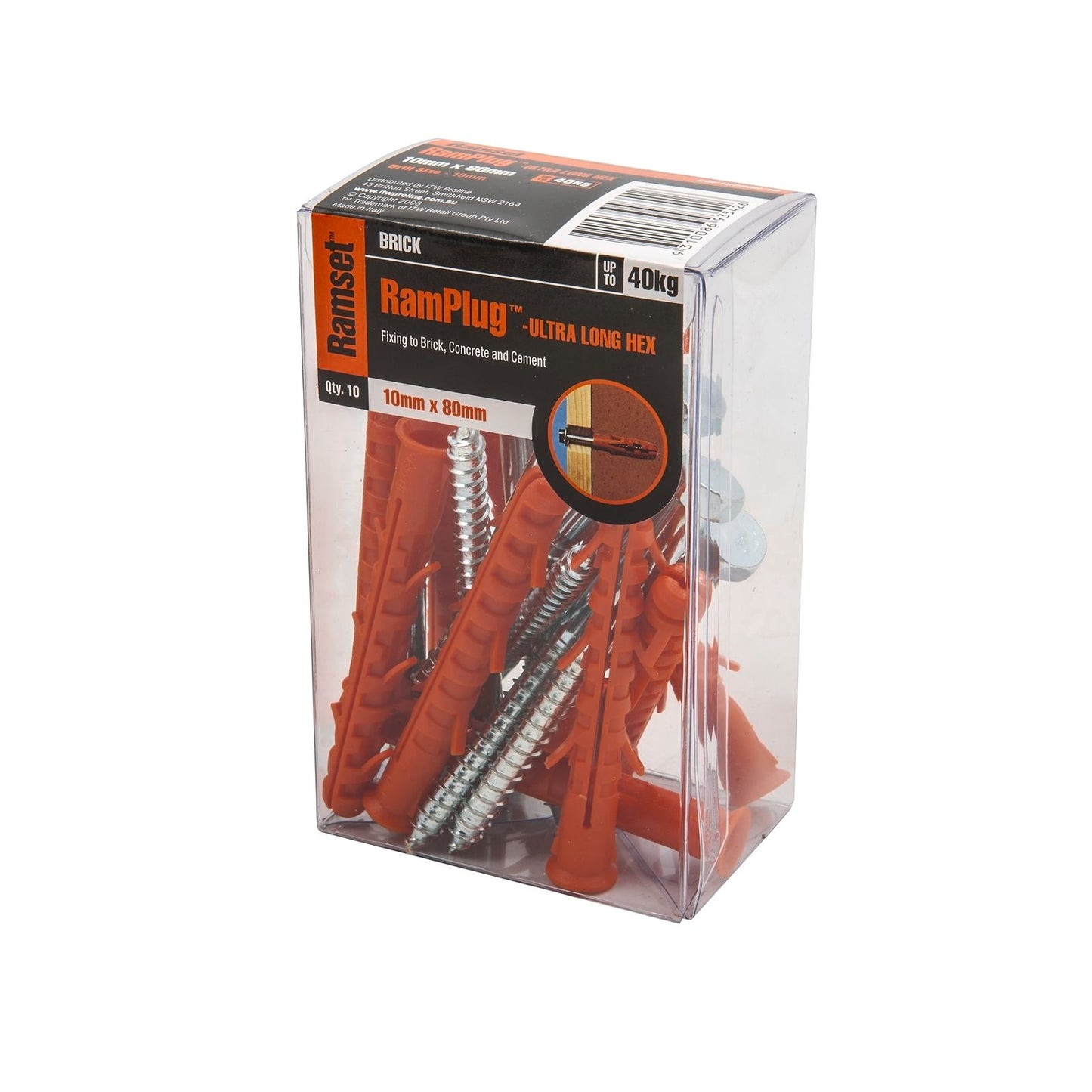 Ramset Ultra Long Hex Anchor - 10 x 80mm - 10 Pack