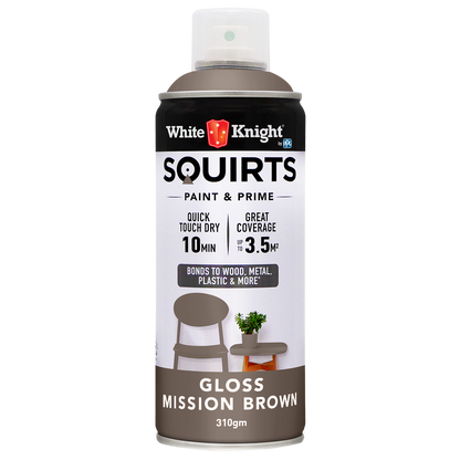 White Knight Squirts Spray Paint - 310g - Mission Brown