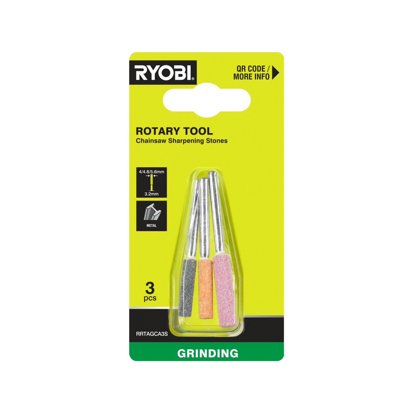 Ryobi Rotary Chainsaw Sharpening Stones Set - 5/32", 3/16", 7/32" - 3 Piece