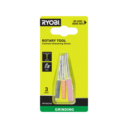 Ryobi Rotary Chainsaw Sharpening Stones Set - 5/32", 3/16", 7/32" - 3 Piece