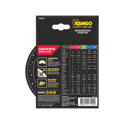 Kango Diamond Saw Blade - 105mm - Continuous Rim - Smooth Cut