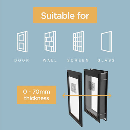 Hakuna Pets Pet Door - Medium 225mm x 305mm - Aluminium - Lockable
