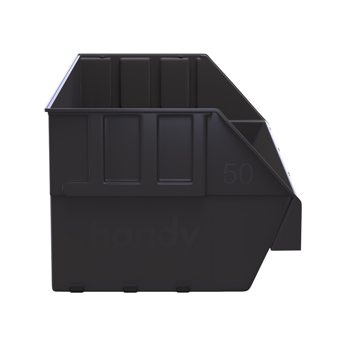 Handy Storage Plastic Storage Tote Size 50 Grey Durable Organizing Bin