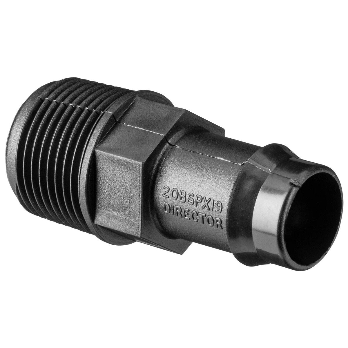 Toro 19mm Tail x 20mm BSP Male Director Polypropylene Durable Connector