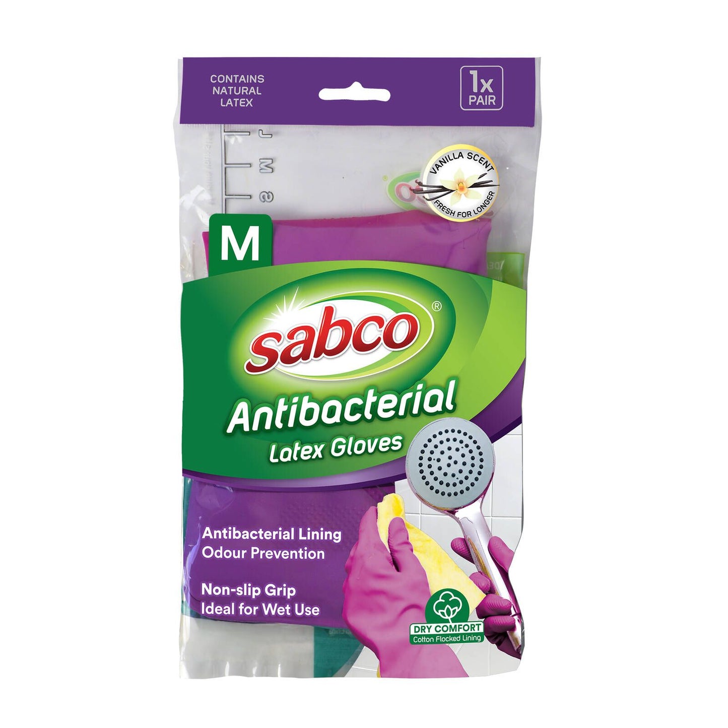 Sabco Antibacterial Latex Gloves - Medium