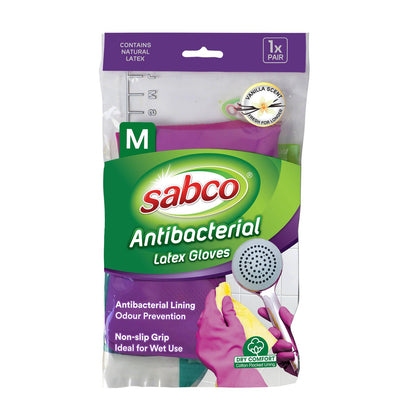 Sabco Antibacterial Latex Gloves - Medium