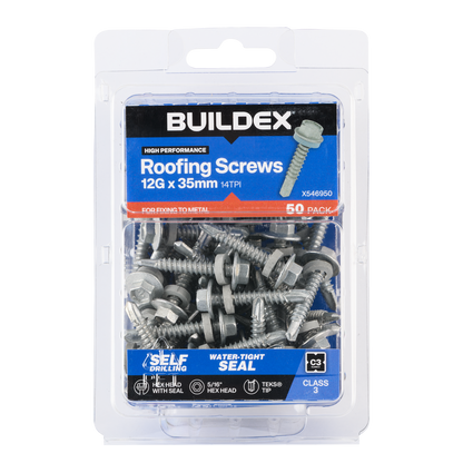 Buildex Roofing Teks Screws - 12g x 35mm - 50 Pack
