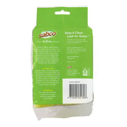 Sabco Clean Heavy Duty Sponge Scourer - 87 x 180 x 107mm - 6 Pack