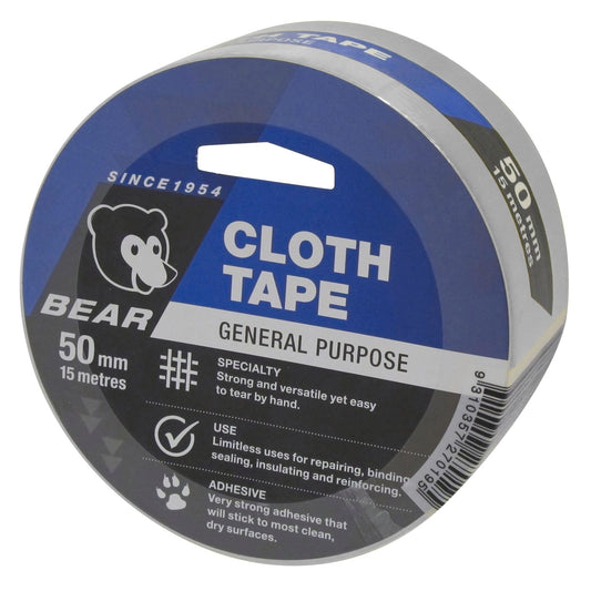 Norton Bear Silver Cloth Tape - 50mm x 15m