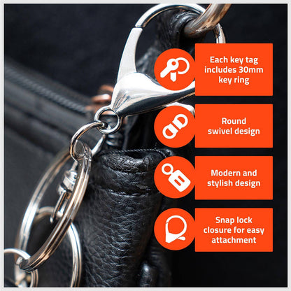 Taskmaster Silver Key Rings with Clip - 30mm - 5 Pack