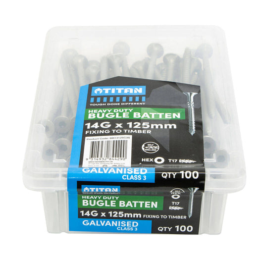 Titan Gal Bugle Batten Screw - 14g x 125mm - 100 Pack