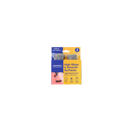 Monarch Mini Rollers - 100mm - 9mm Nap - 2 Pack - Yellow