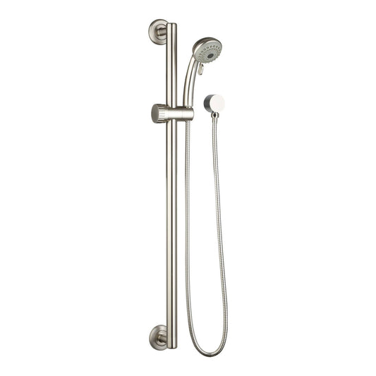 Evekare Grab Rail & 3 Function Shower - 32 x 900mm - Brushed Nickel
