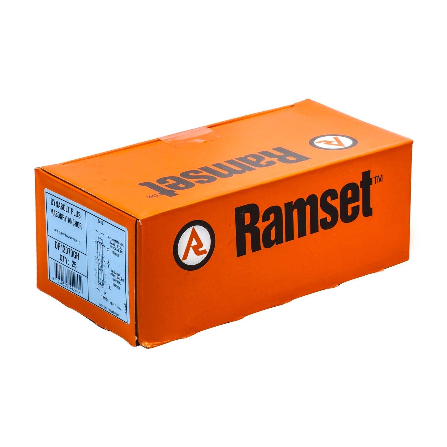 Ramset DynaBolt Plus - 12 x 70mm - 25 Pack