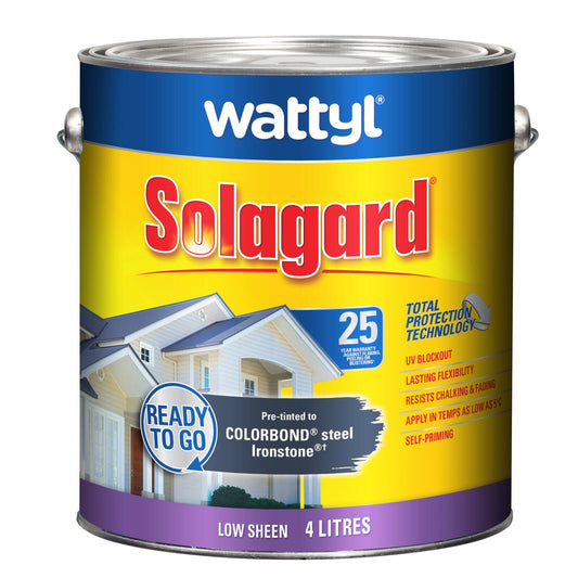 Wattyl Solagard Exterior Paint - 4L - Ironstone - Low Sheen