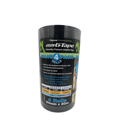 G Tape Bearer Protector - 50mm x 20m - Black - 4 Pack
