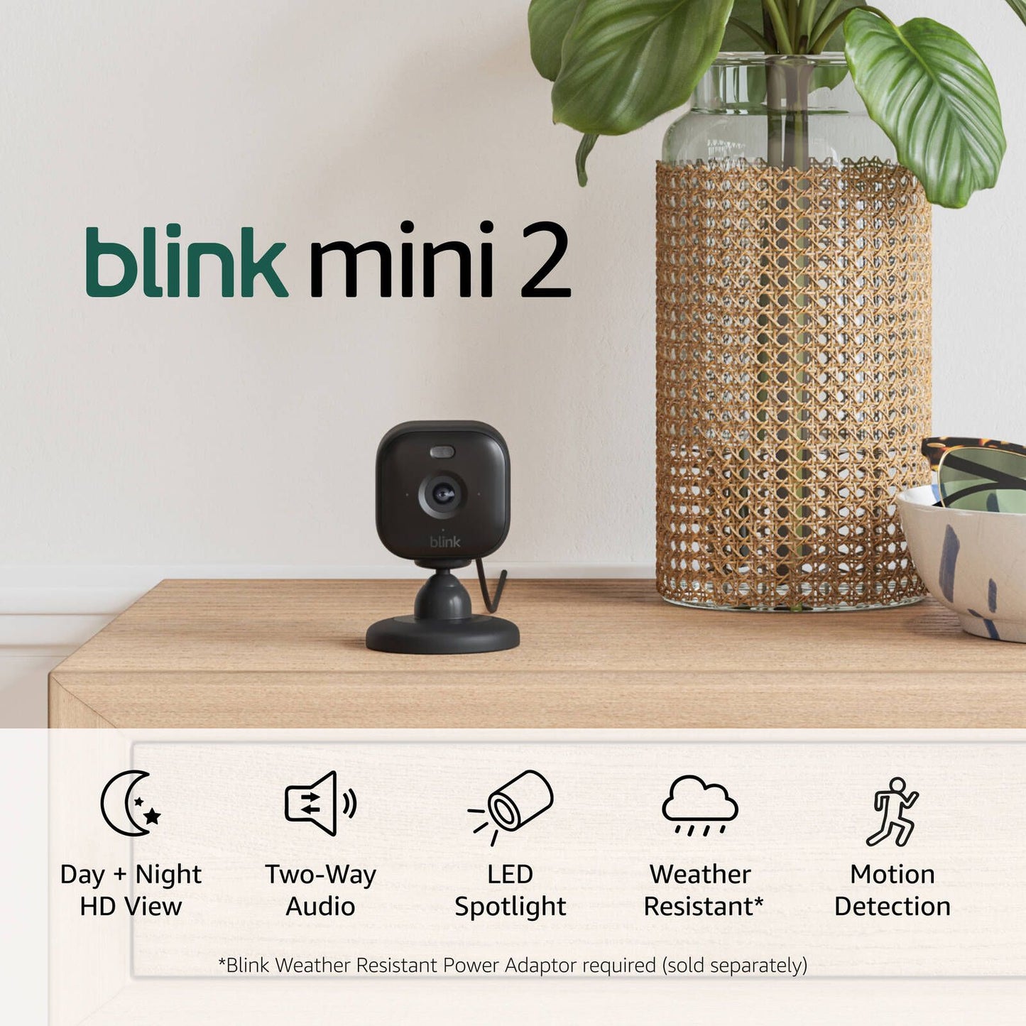Blink Mini 2 Black Smart Security Camera - 2 Pack
