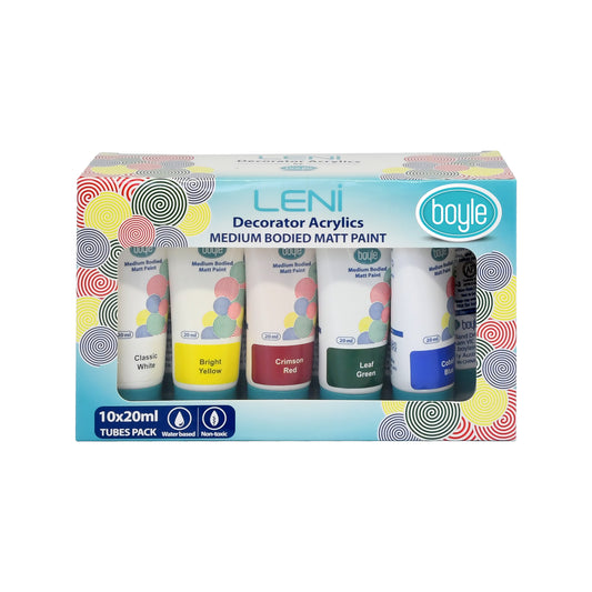 Boyle Leni Decorator Acrylics Paint - 20ml - 10 Pack