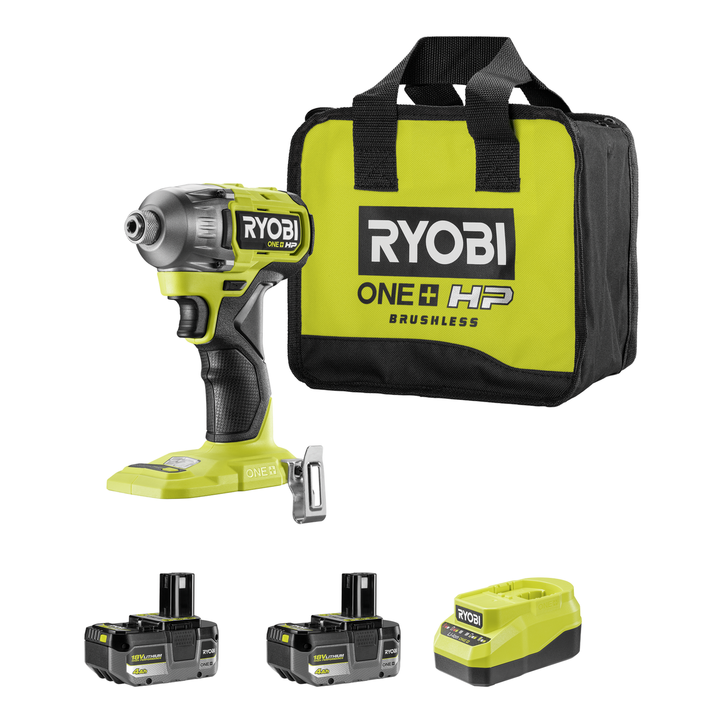 Ryobi HP Impact Driver Kit - 18V One - 3400rpm - 2 x 4Ah