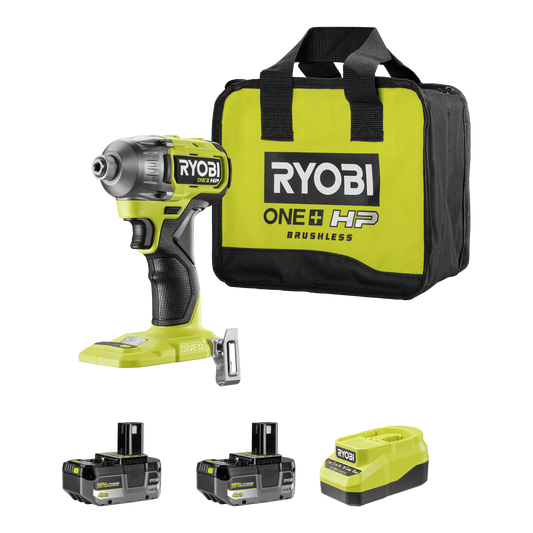 Ryobi HP Impact Driver Kit - 18V One - 3400rpm - 2 x 4Ah