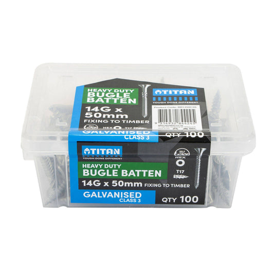 Titan Gal Bugle Batten Screw - 14g x 50mm - 100 Pack