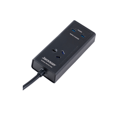 Jackson Portable Powerboard - 1 Outlet - 2x PD 30W USB-C - 0.9m - Black