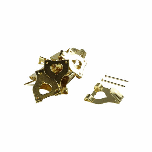 Everhang 10kg Brass Plated Picture Hanging Hook 15 Pack Durable Use