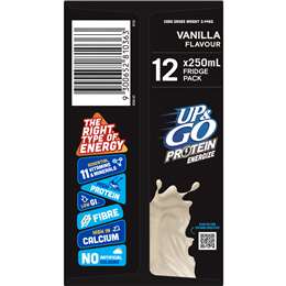 Sanitarium Up&go Protein Energize Vanilla 250ml X12 Pack