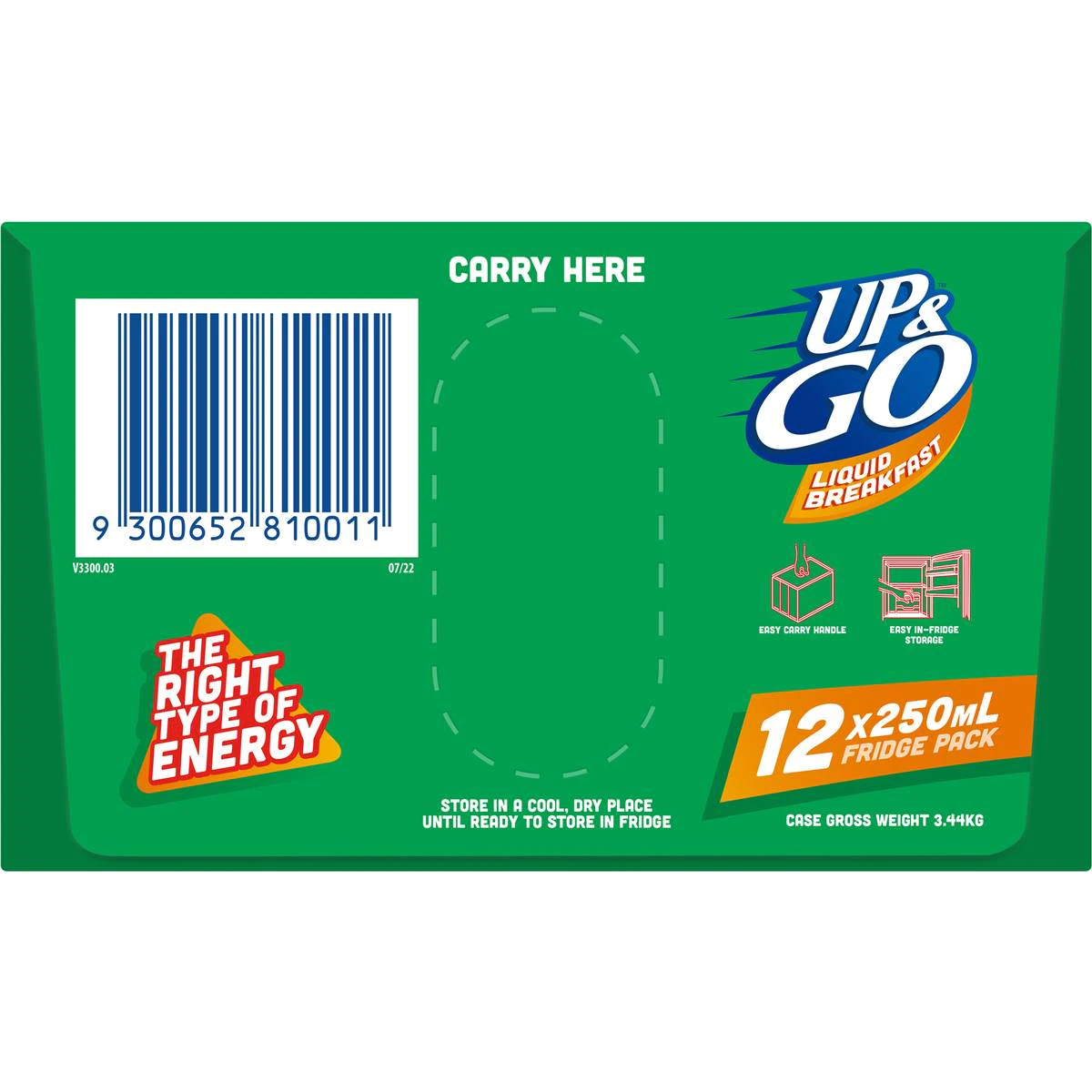 Sanitarium Up&go Dairy Free Liquid Breakfast Choc Ice 12 Pack