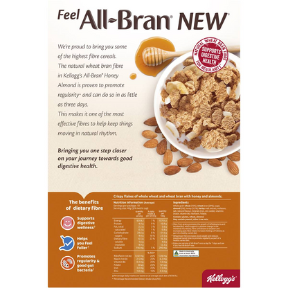 Kellogg's All-bran Flakes Honey Almond Cereal 420g