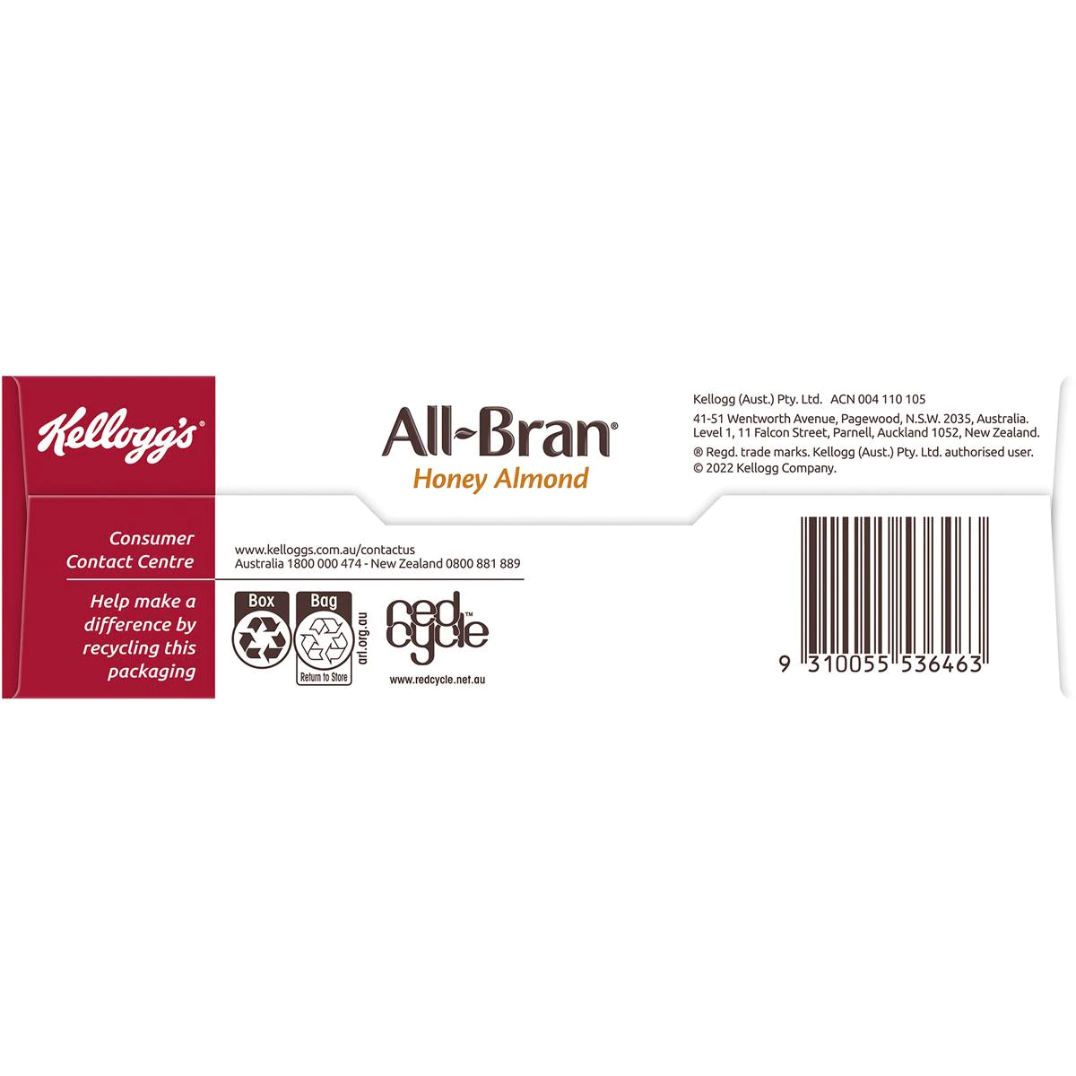 Kellogg's All-bran Flakes Honey Almond Cereal 420g